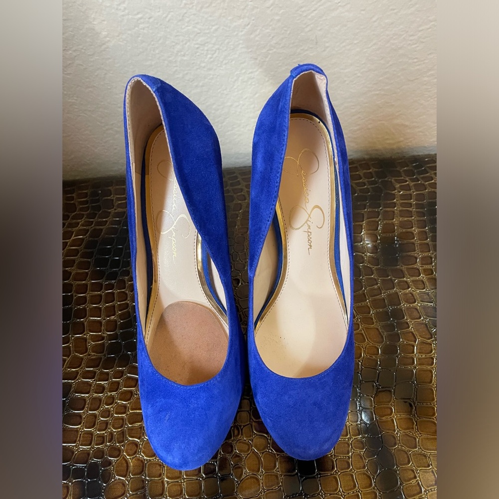 Jessica Simpson Womens Blue Platform Stiletto